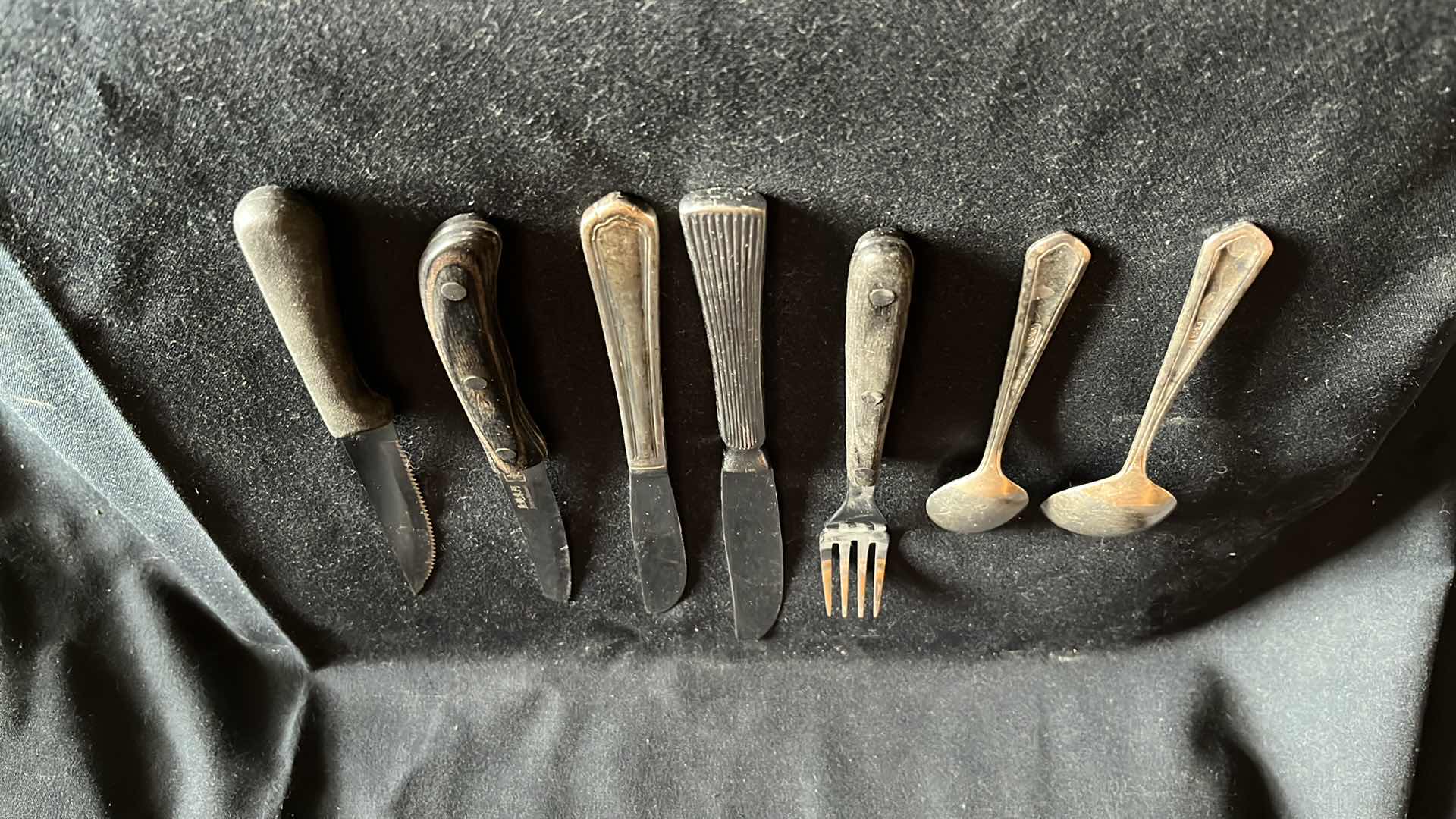 Photo 2 of FLATWARE VARIOUS STYLES SPOONS, FORKS, BUTTER KNIVES, STEAK KNIVES SETS OF 20 EACH W COMMERCIAL HALF SIZE FLATWARE RACK