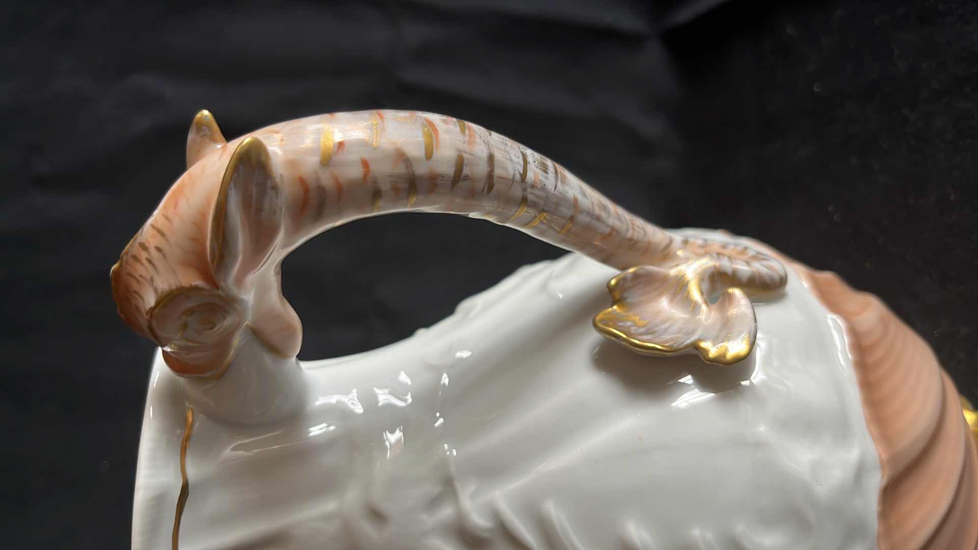 Photo 1 of MOTTAHEDEH SALMON SWAN PORCELAIN 5 CUP COFFEE POT MADE IN PORTUGAL, 8”