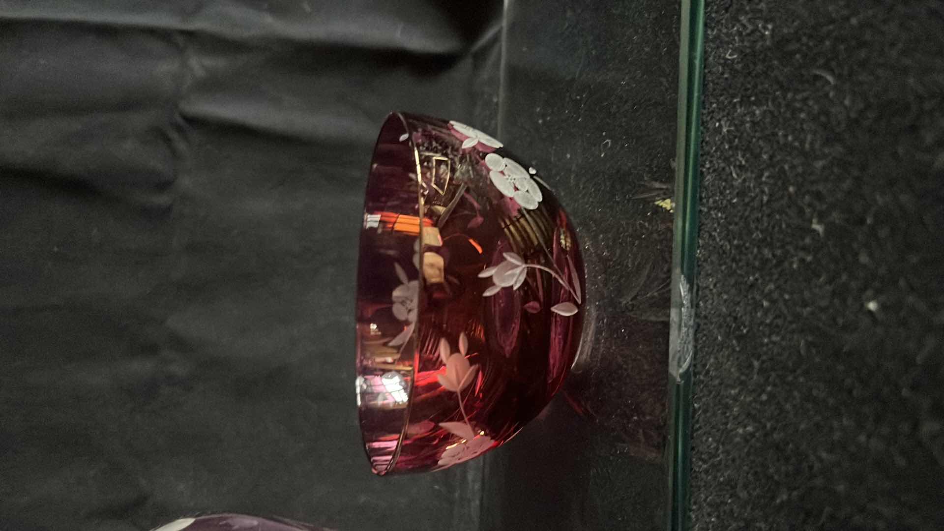 Photo 4 of COLORED ETCHED GLASS DECOR W ATTACHED GLASS 5.25” X 18.25” X 6.5”