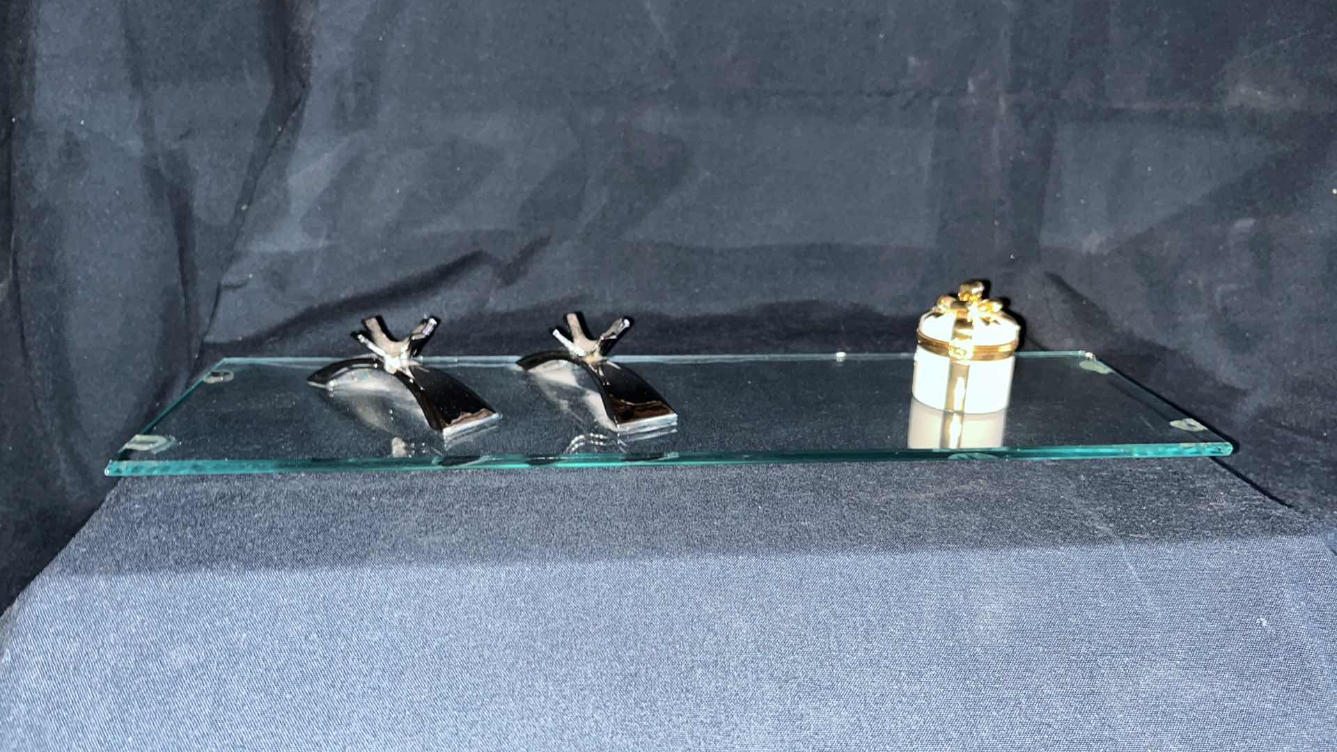 Photo 1 of LENOX TINY TREASURES MINI GIFT BOX W GLOBAL VIEWS STANDS (2) W ATTACHED GLASS 5.25” X 18.25” X 2.5”