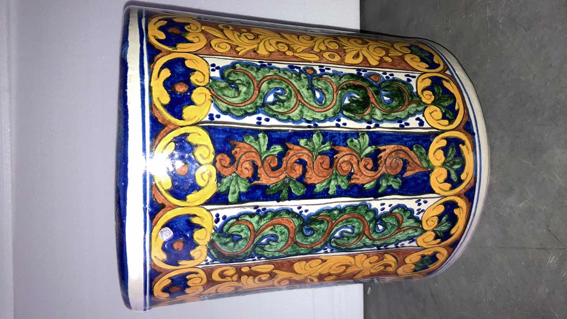 Photo 1 of FLORAL ABSTRACT CERAMIC PLANTER 13” X 16