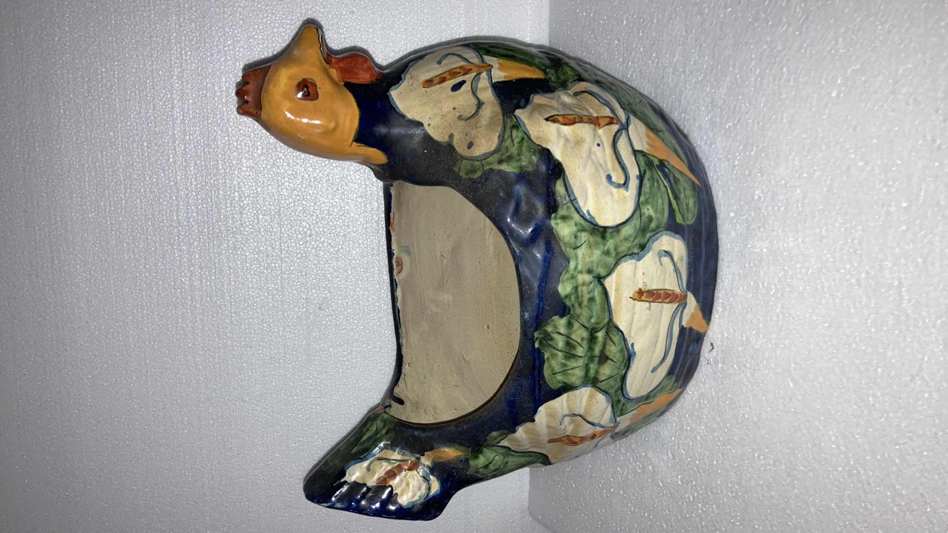 Photo 1 of FLORAL ROSTER CERAMIC PLANTER 11” X 9” H 11”