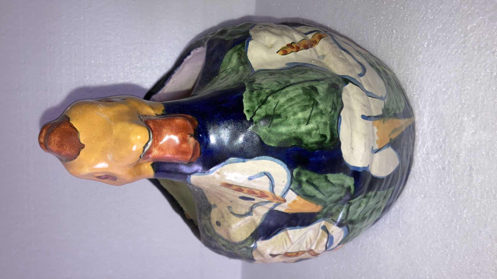 Photo 1 of FLORAL ROSTER CERAMIC PLANTER 11” X 9” H 11”