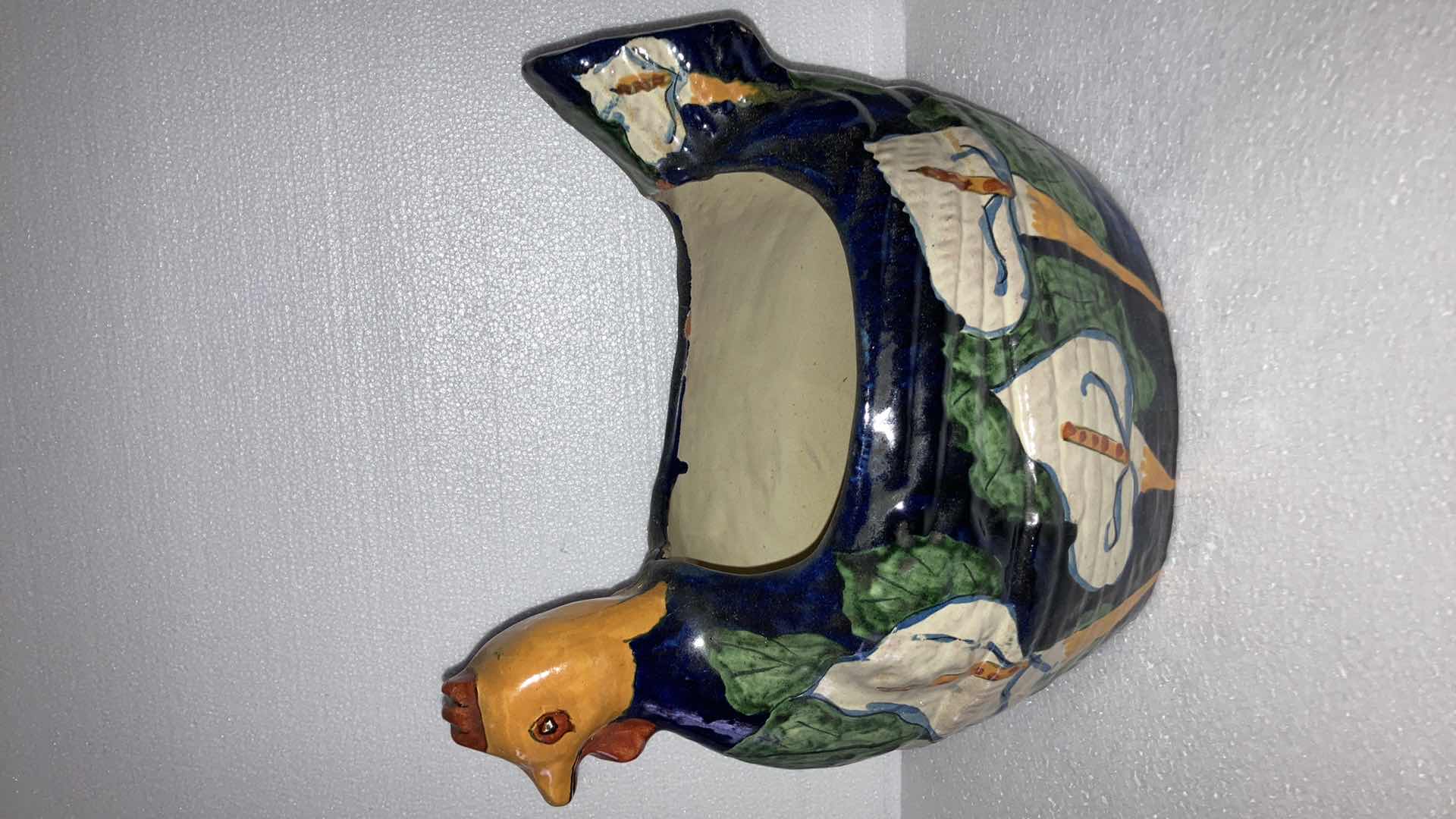 Photo 1 of FLORAL ROSTER CERAMIC PLANTER 11” X 9” H 11”