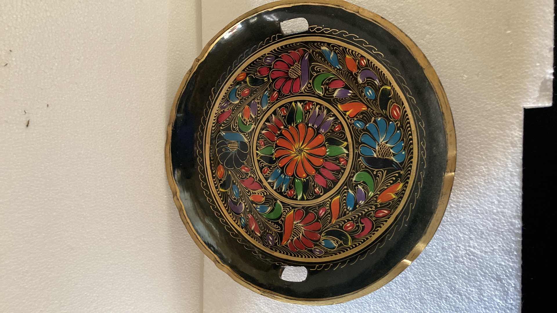 Photo 1 of PAINTED FLORAL WOOD TRAYS (2) 17”