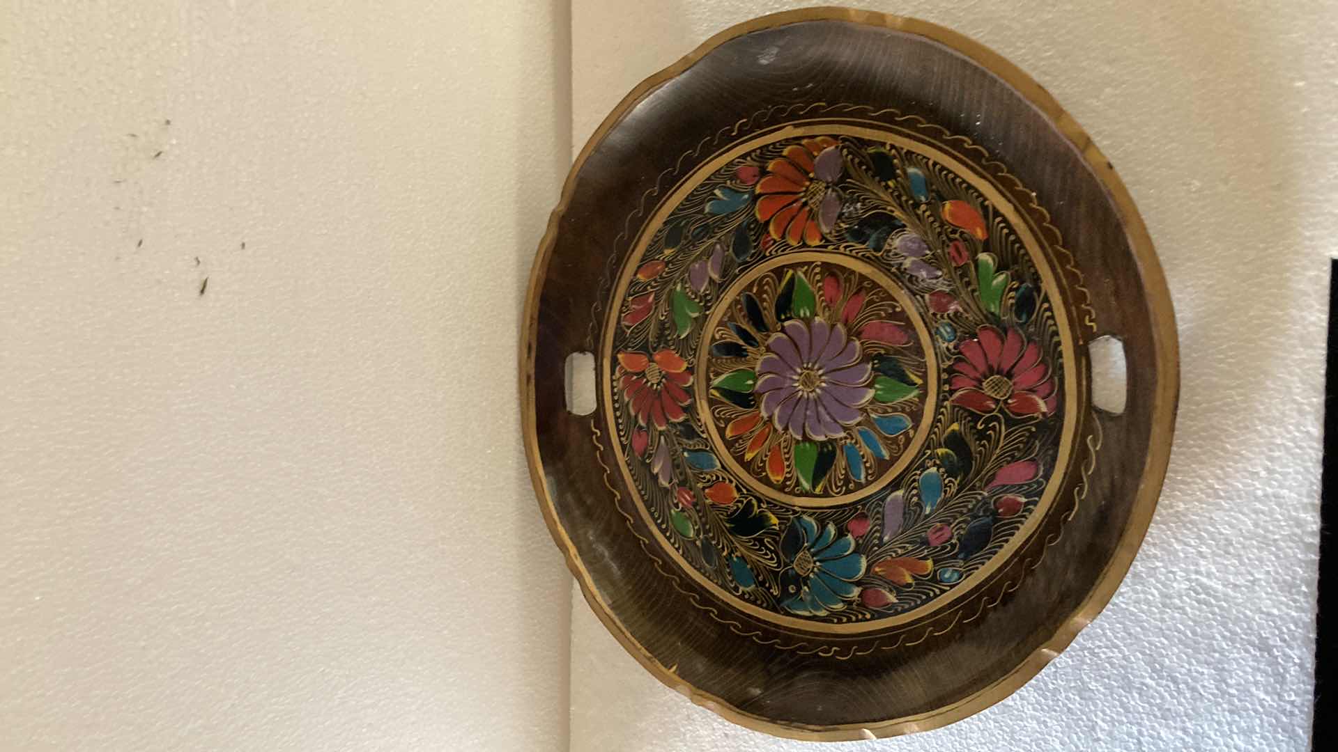 Photo 1 of PAINTED FLORAL WOOD TRAYS (2) 17”