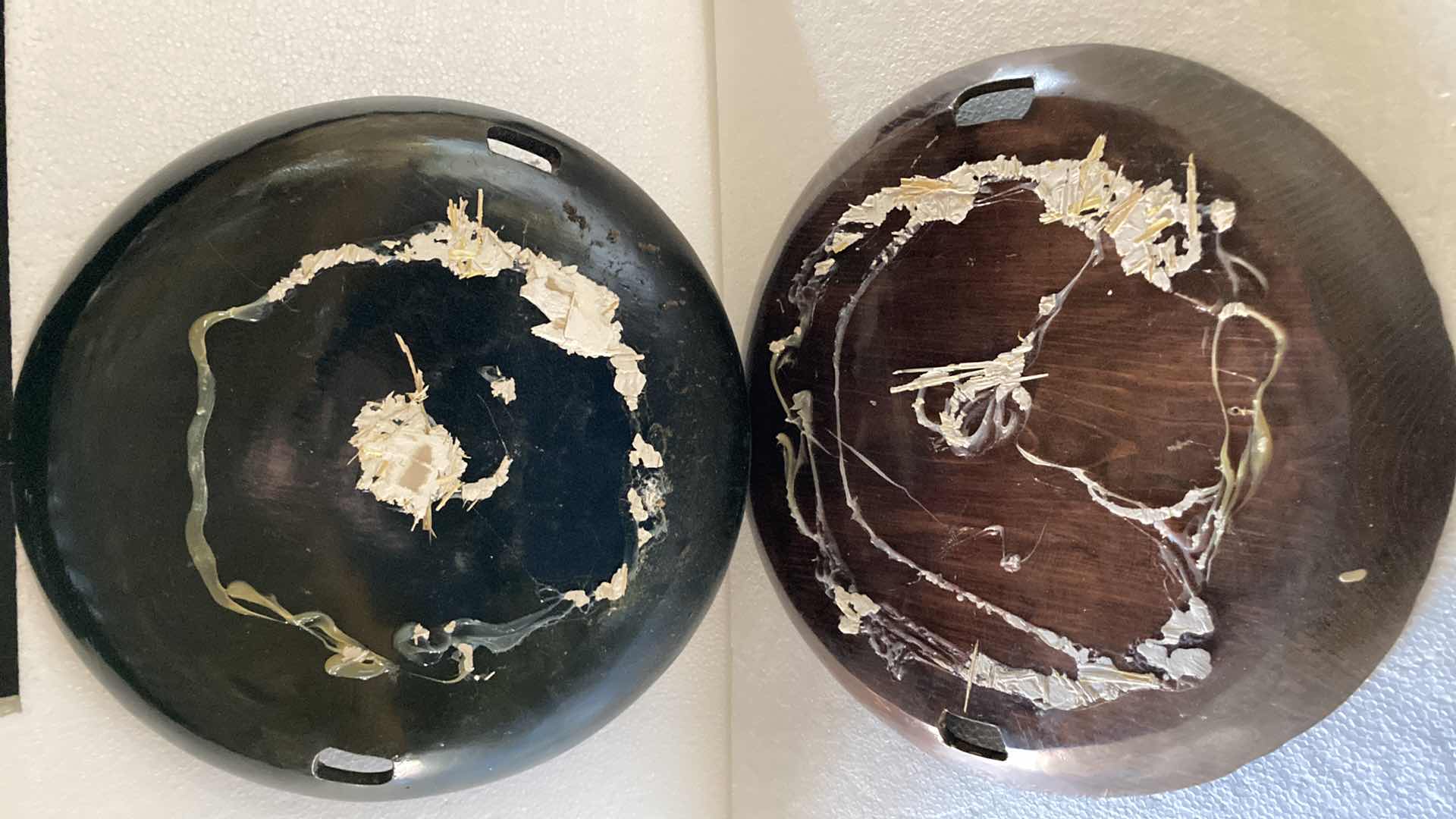 Photo 1 of PAINTED FLORAL WOOD TRAYS (2) 17”