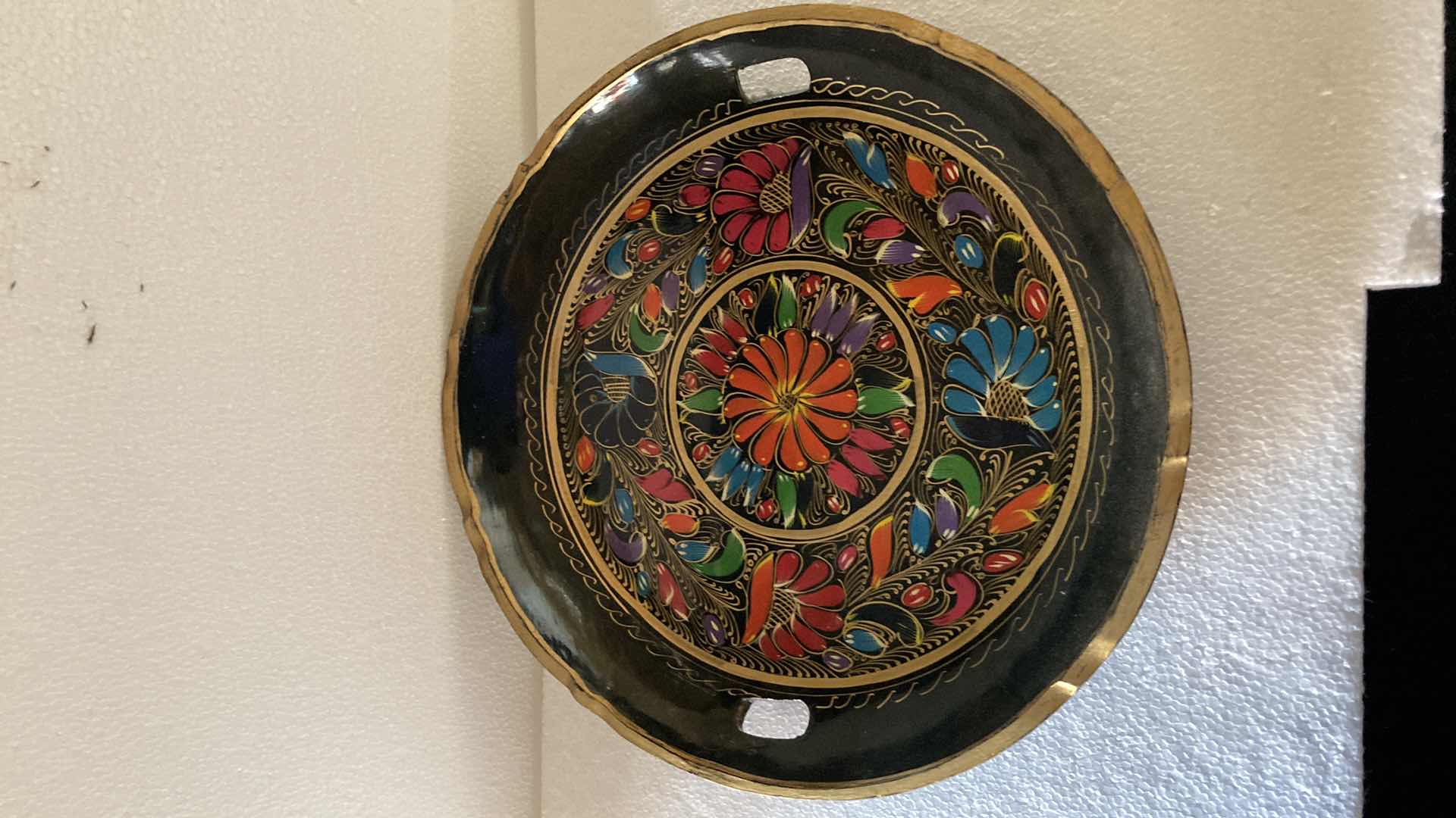 Photo 1 of PAINTED FLORAL WOOD TRAYS (2) 17”