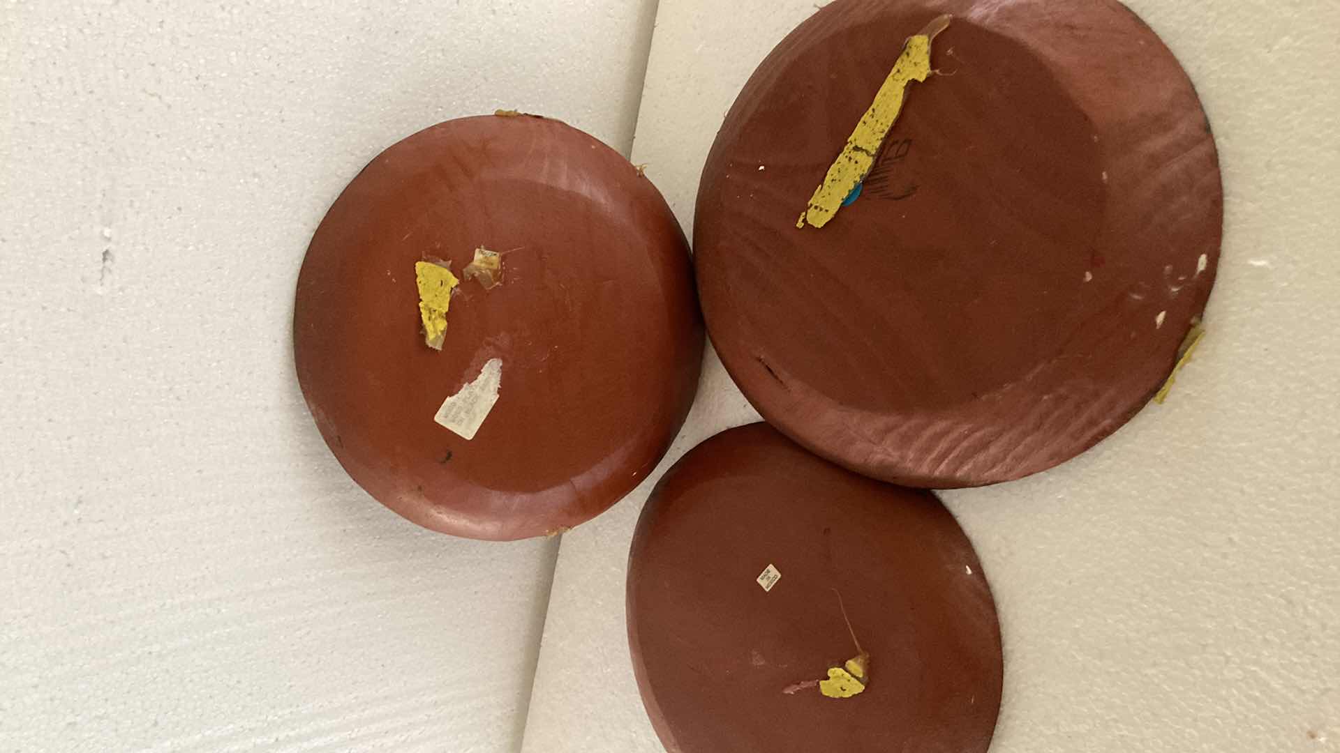 Photo 1 of MEXICAN HAND PAINTED FLORAL WOOD PLATES (3) 10”