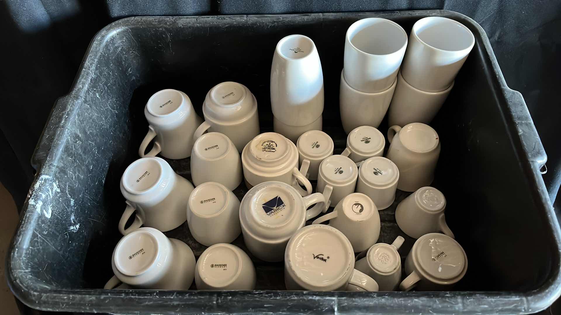 Photo 1 of COFFEE AND ESPRESSO MUGS VARIOUS STYLES W TUB INCLUDED (25)