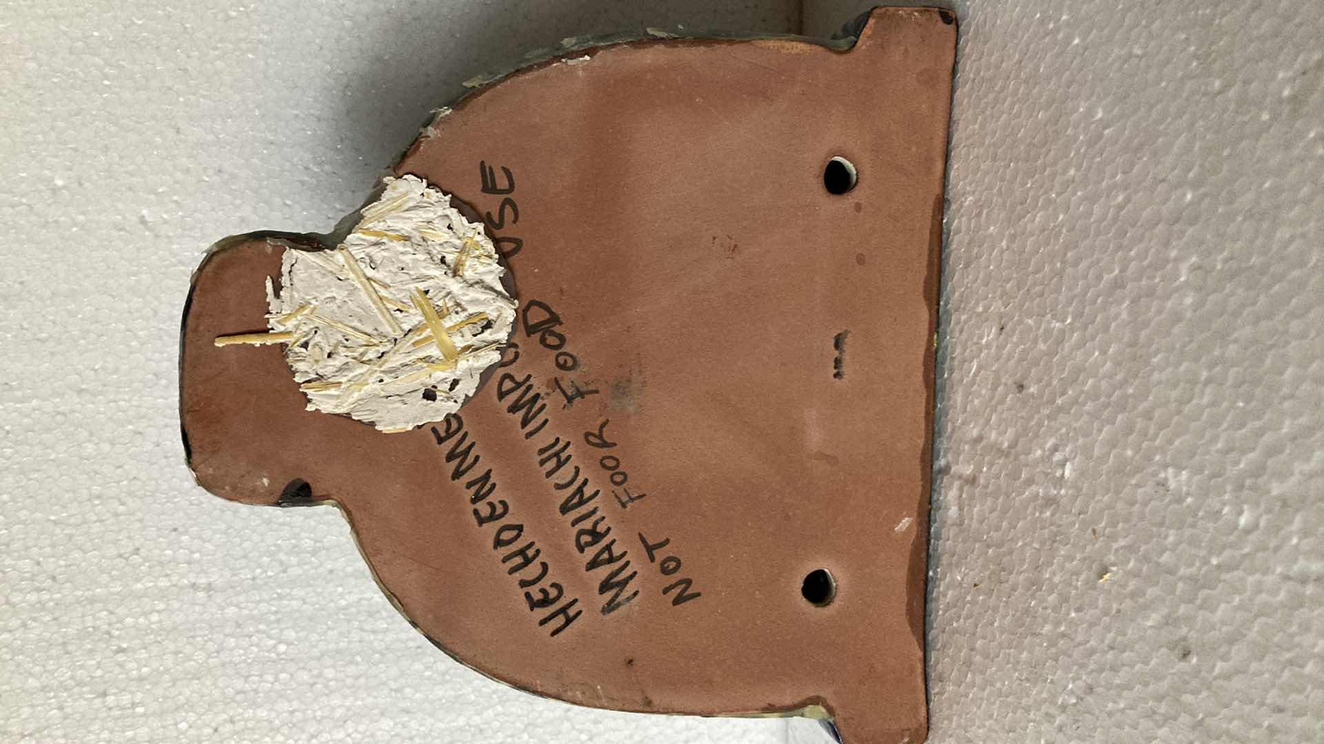 Photo 1 of MEXICAN HAND PAINTED CERAMIC HANGING BELL 8” X 4” H 8.5”