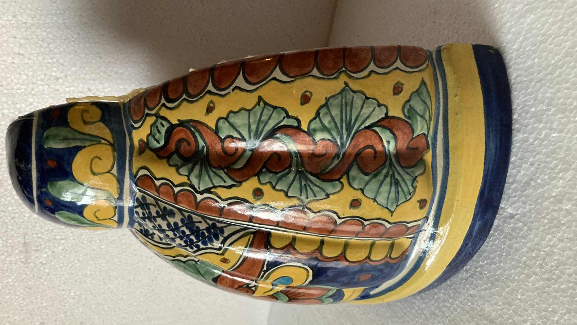 Photo 1 of MEXICAN HAND PAINTED CERAMIC HANGING BELL 12” X 5” H 12”