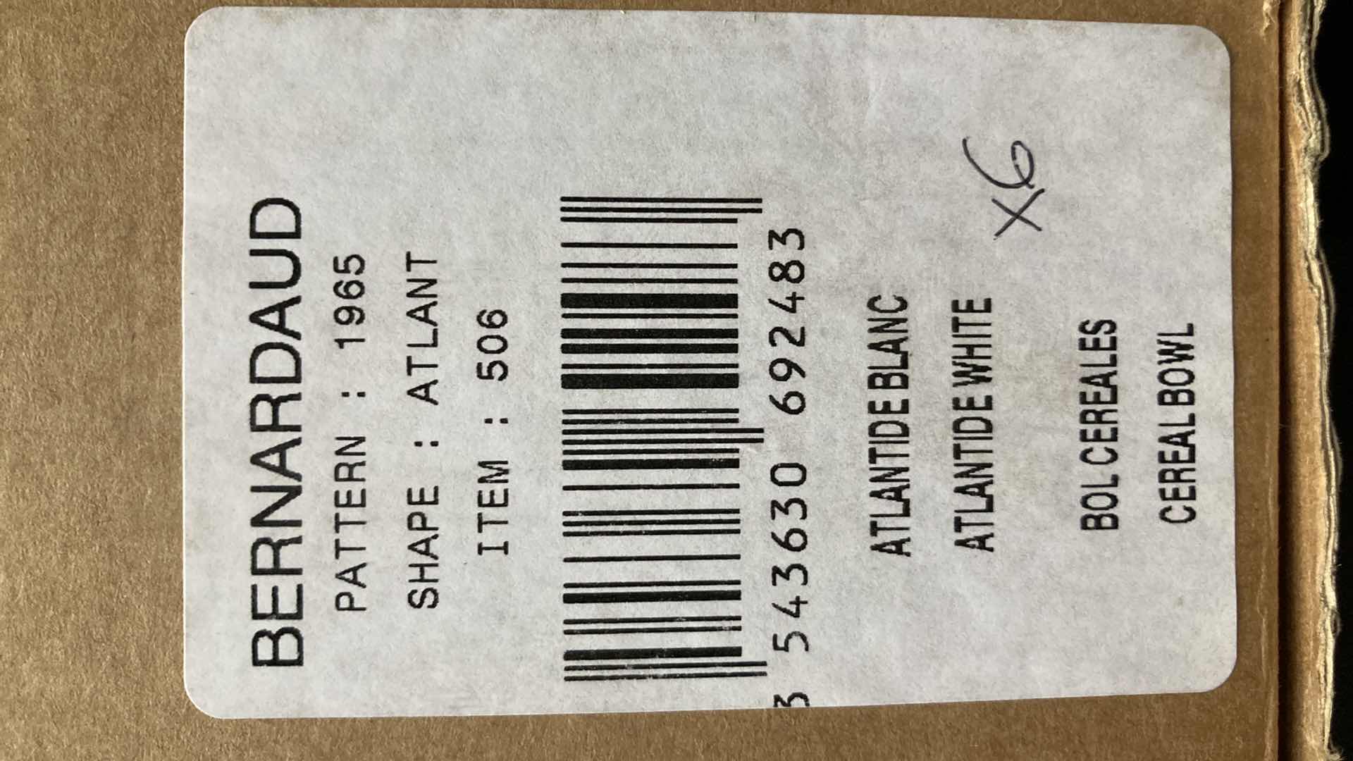 Photo 5 of NEW BERNARDAUD MINI CEREAL BOWLS (6)