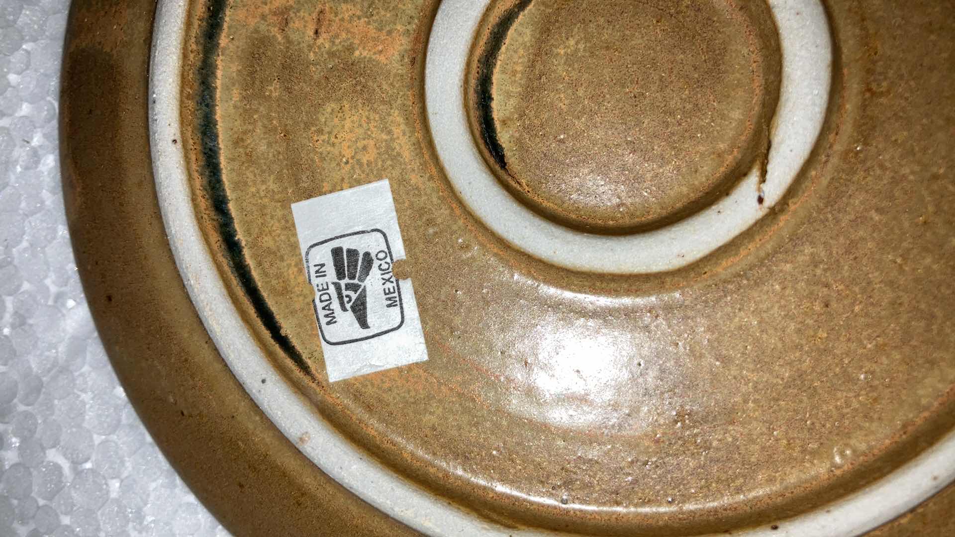 Photo 1 of MEXICAN CLAY PLATE SET AND SALT & PEPPER SHAKERS (18)