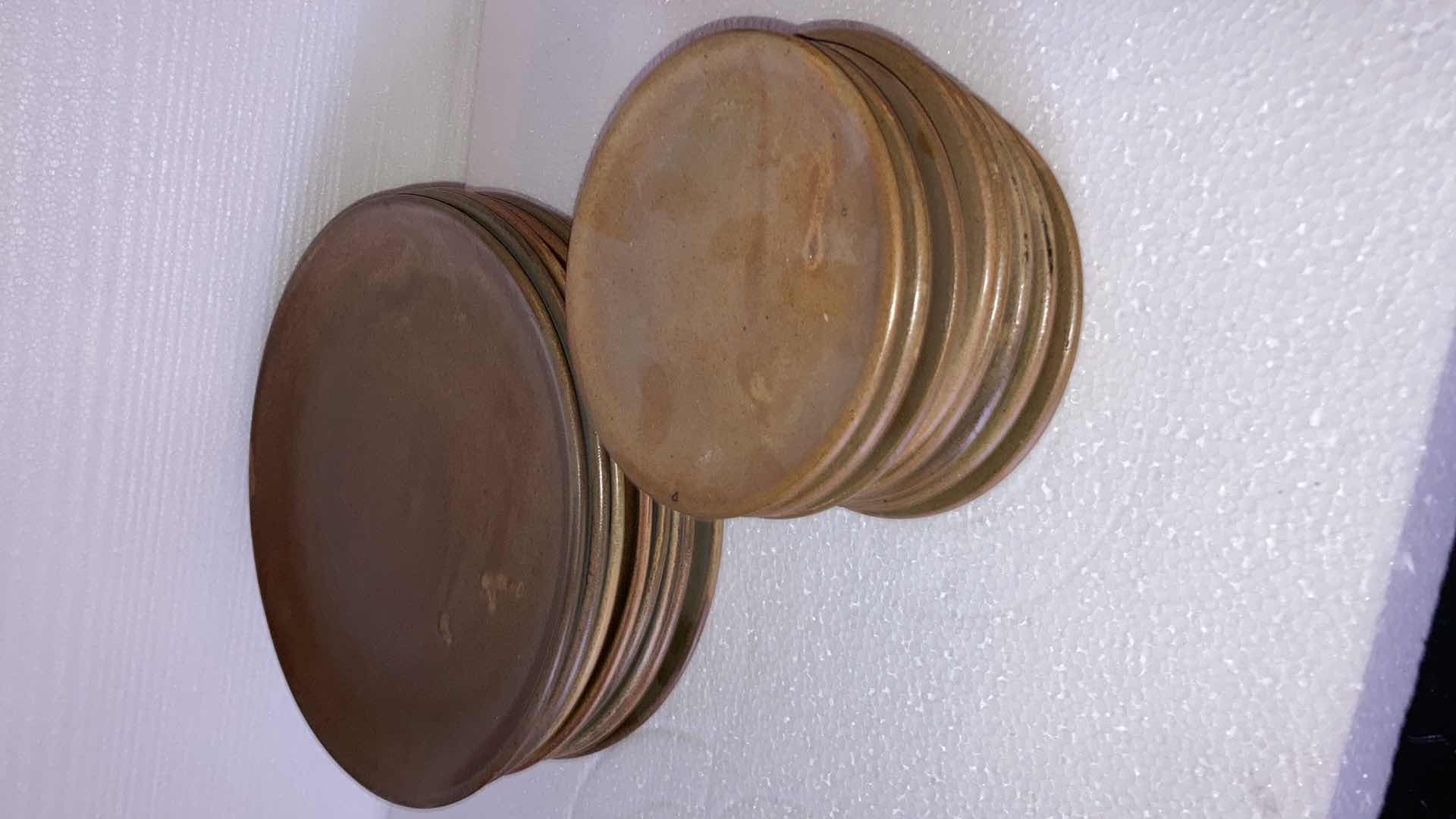 Photo 1 of MEXICAN CLAY PLATE SET AND SALT & PEPPER SHAKERS (18)