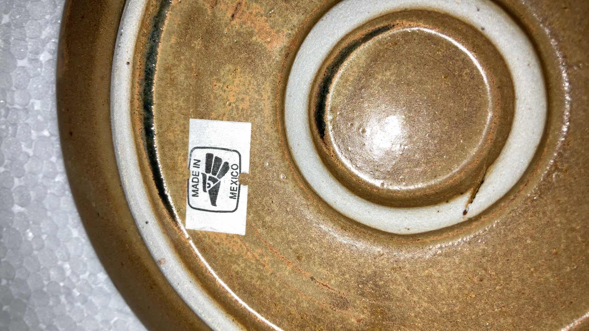 Photo 1 of MEXICAN CLAY PLATE SET AND SALT & PEPPER SHAKERS (18)