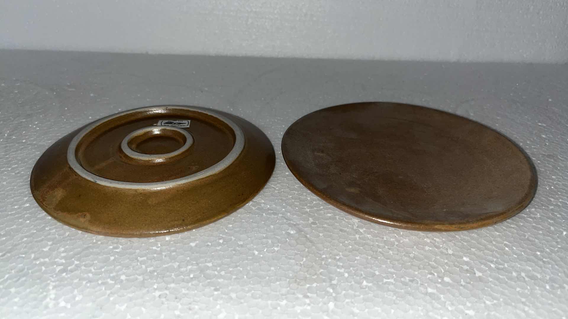 Photo 1 of MEXICAN CLAY PLATE SET W SALT & PEPPER SHAKES AND CONDIMENT HOLDER (19)