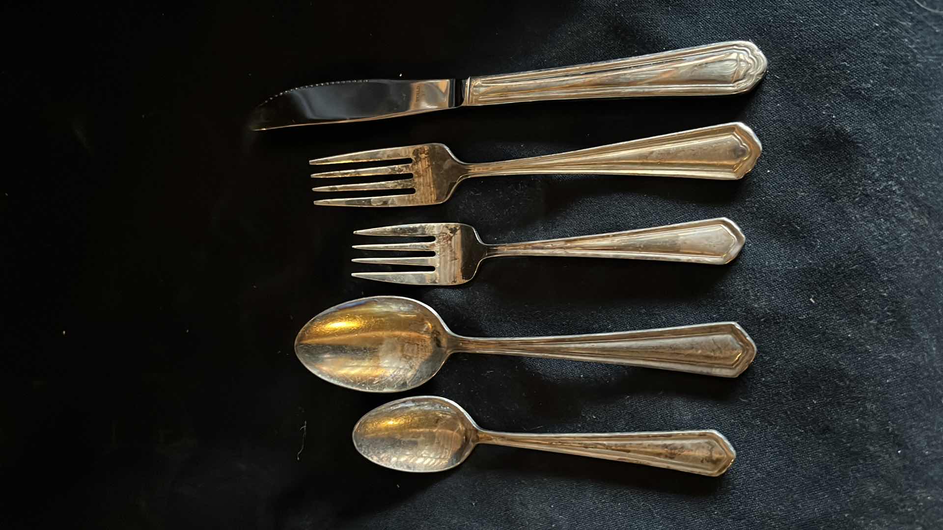 Photo 1 of FLATWARE VARIOUS STYLES, BUTTER KNIFE, SMALL SPOON, SERVING SPOON, SALAD FORK, SMALL FORK 20 EACH (100 TOTAL)