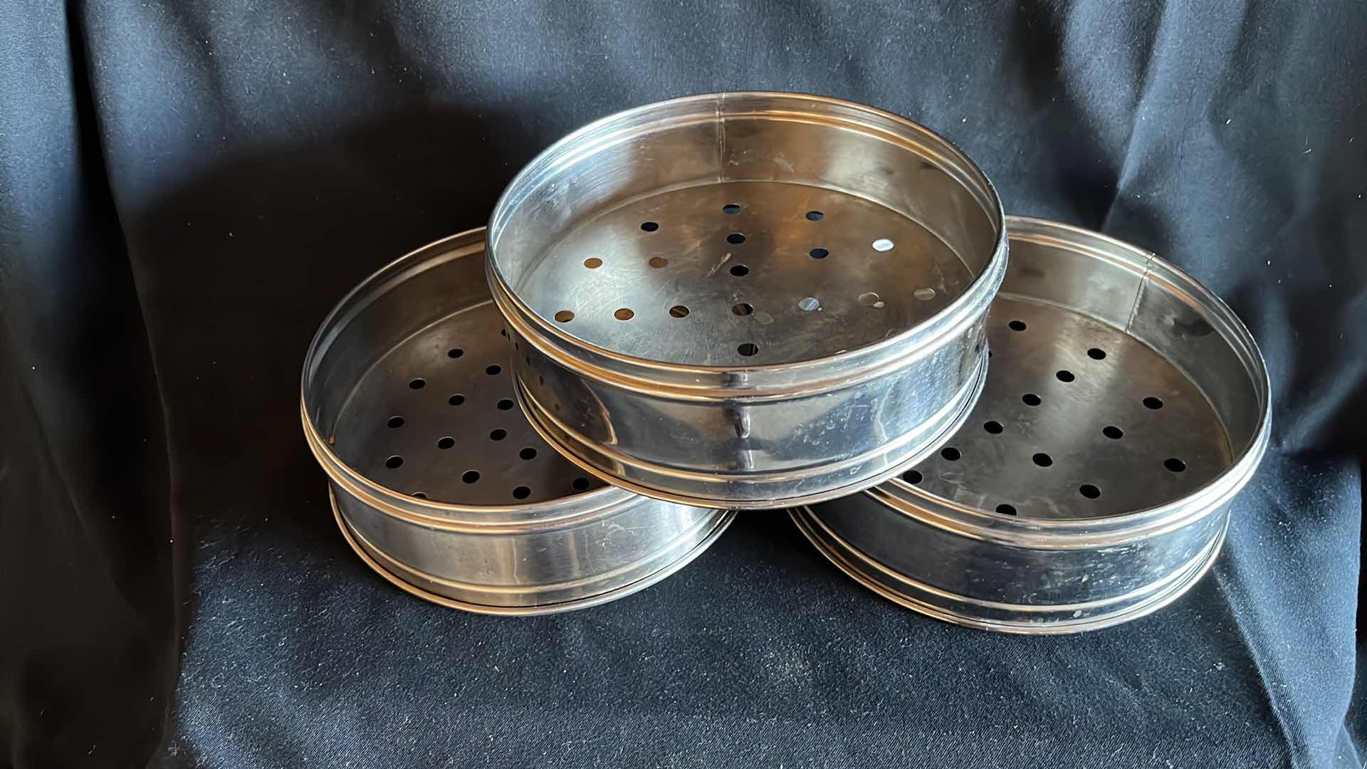 Photo 1 of Stainless Steel Dim Sum Steamer 8” X 2.5” (3)