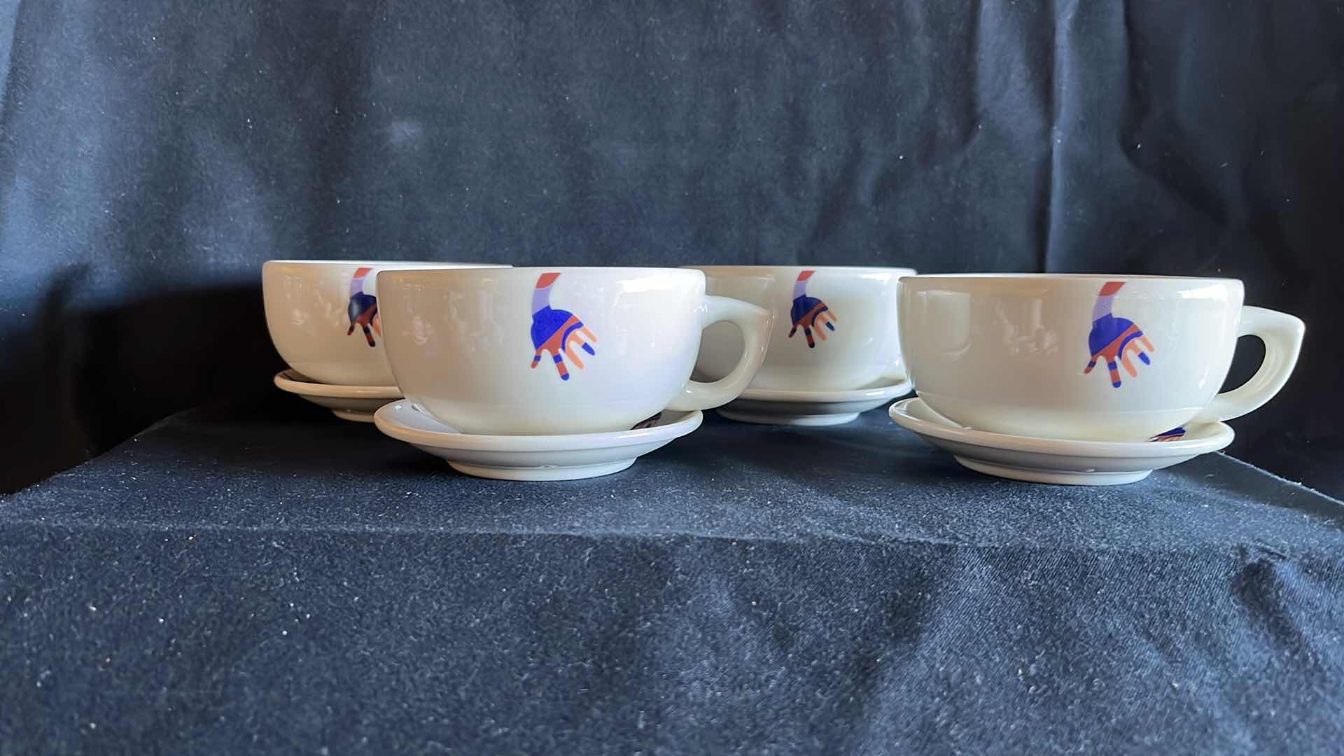 Photo 3 of NEW BUFFALO JUMBO CUPS AND SAUCERS 4.5” X 2.5”, SET OF 4