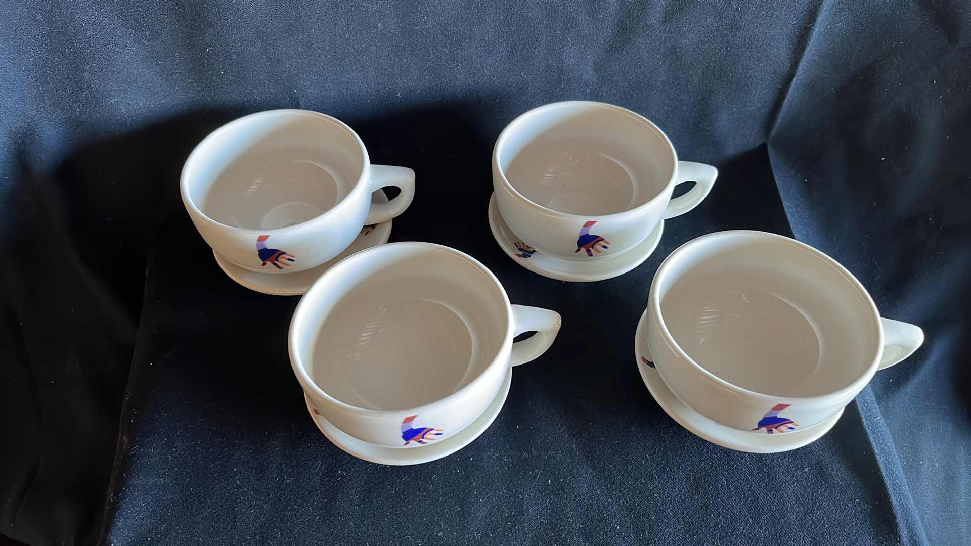 Photo 2 of NEW BUFFALO JUMBO CUPS AND SAUCERS 4.5” X 2.5”, SET OF 4