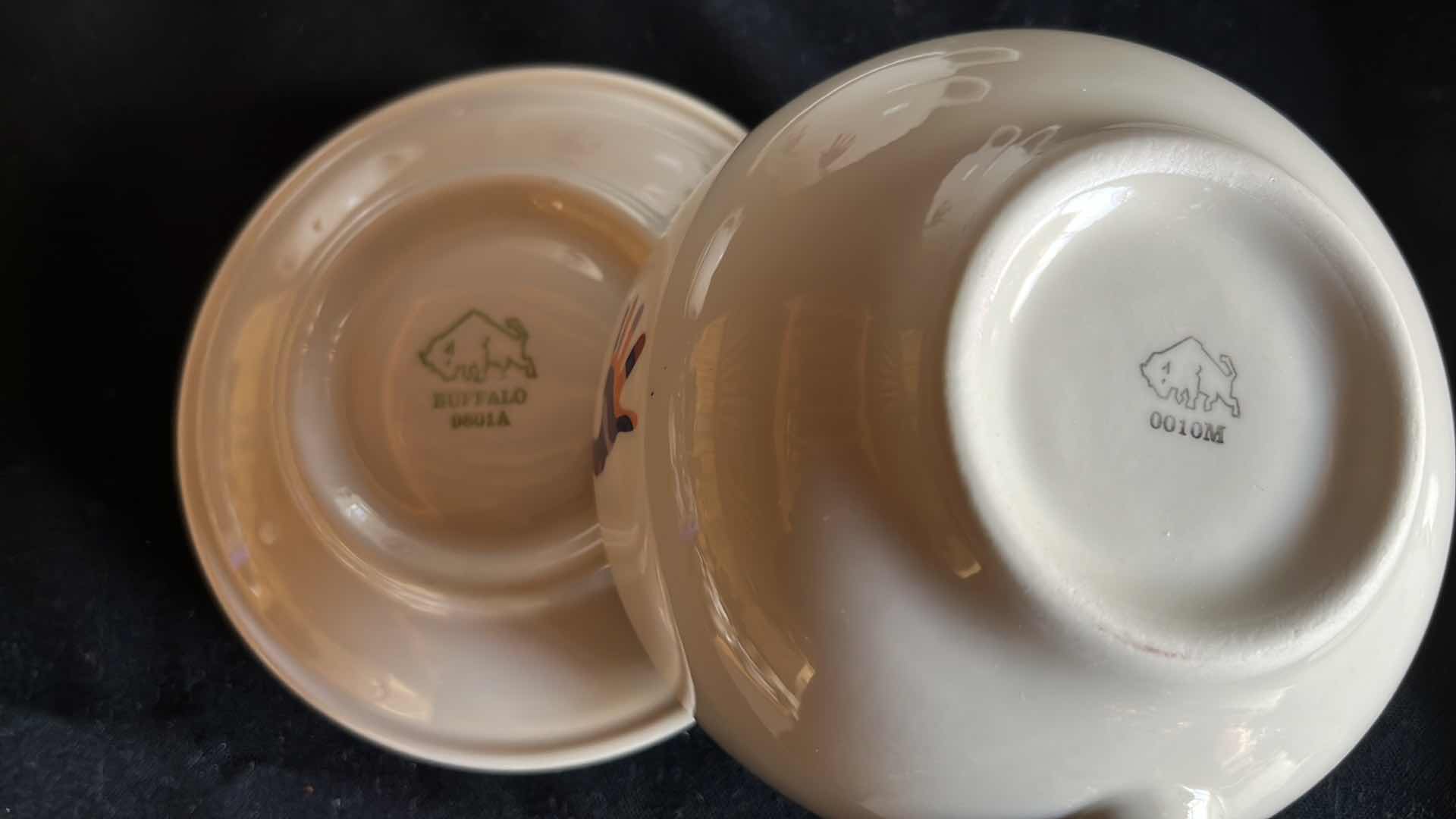 Photo 1 of NEW BUFFALO JUMBO CUPS AND SAUCERS 4.5” X 2.5”, SET OF 4