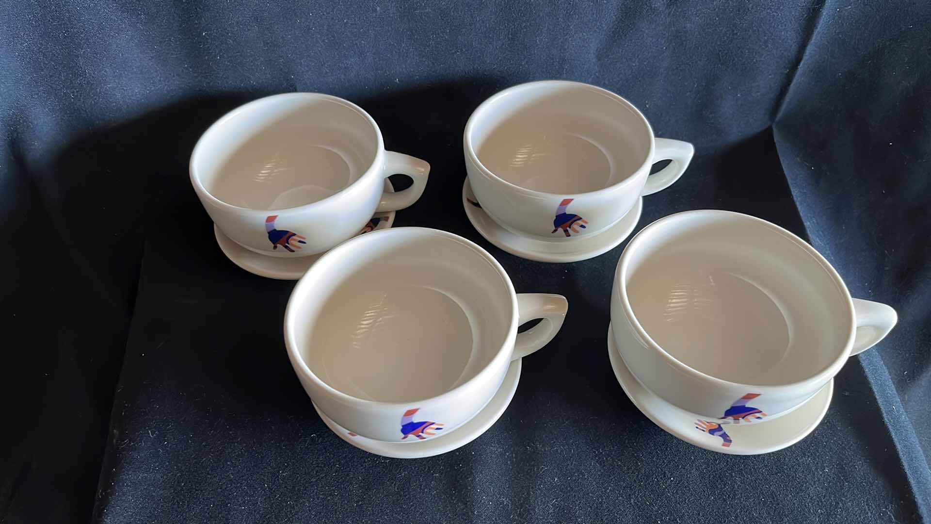 Photo 3 of NEW BUFFALO JUMBO CUPS AND SAUCERS 4.5” X 2.5”, SET OF 4