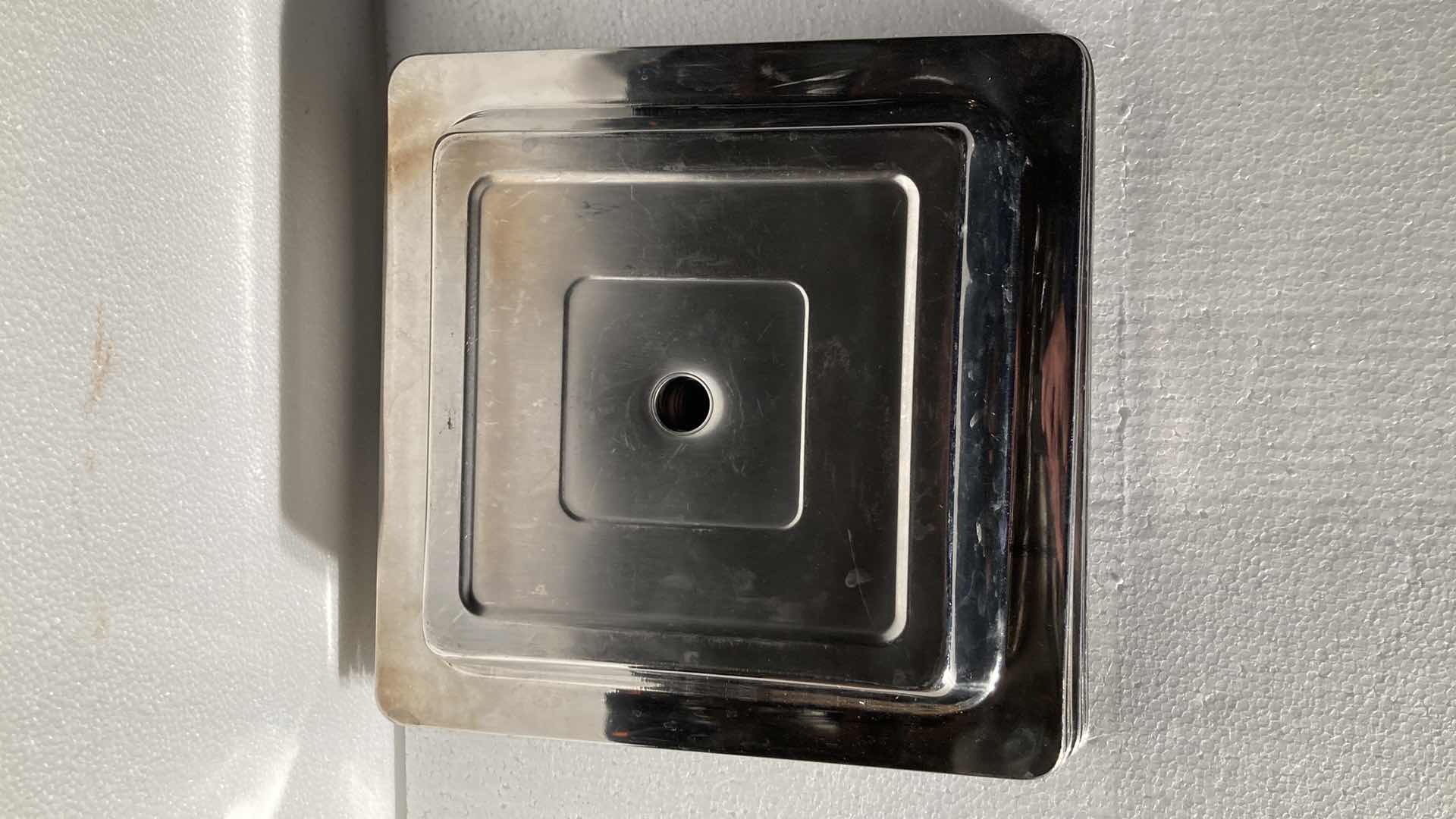 Photo 1 of SQUARE POLISHED METAL FOOD COVERS (6) 12” X 12”