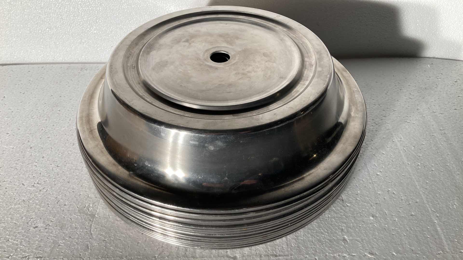 Photo 1 of ROUND POLISHED METAL FOOD COVERS (12) 13”