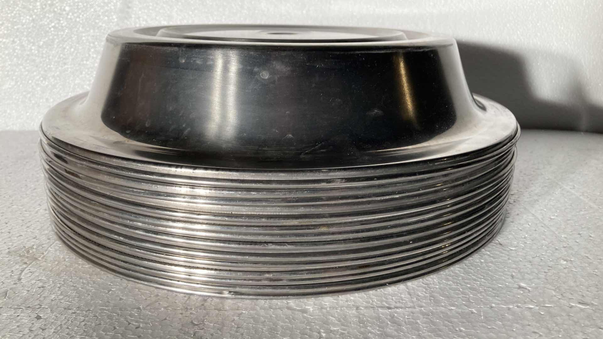 Photo 1 of ROUND POLISHED METAL FOOD COVERS (12) 13”