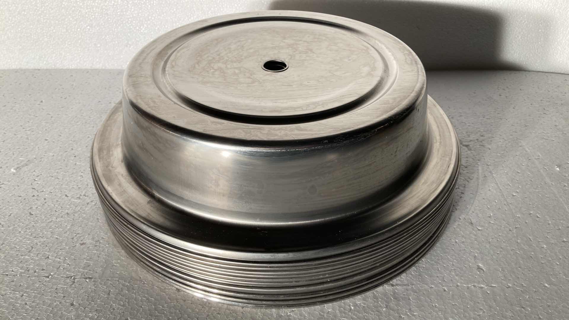 Photo 1 of ROUND POLISHED METAL FOOD COVERS (10) 13”