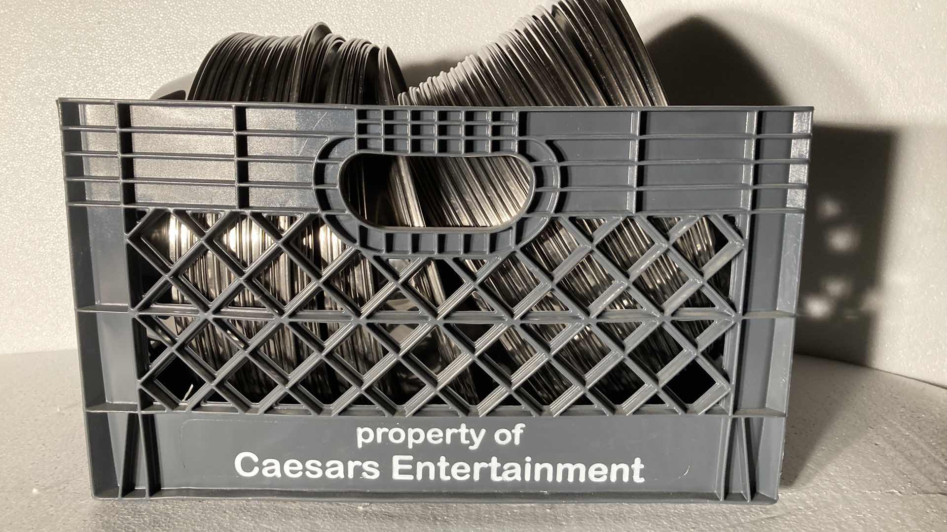 Photo 1 of ROUND POLISHED METAL FOOD COVERS VARIOUS SIZES W CAESARS PALACE CRATE