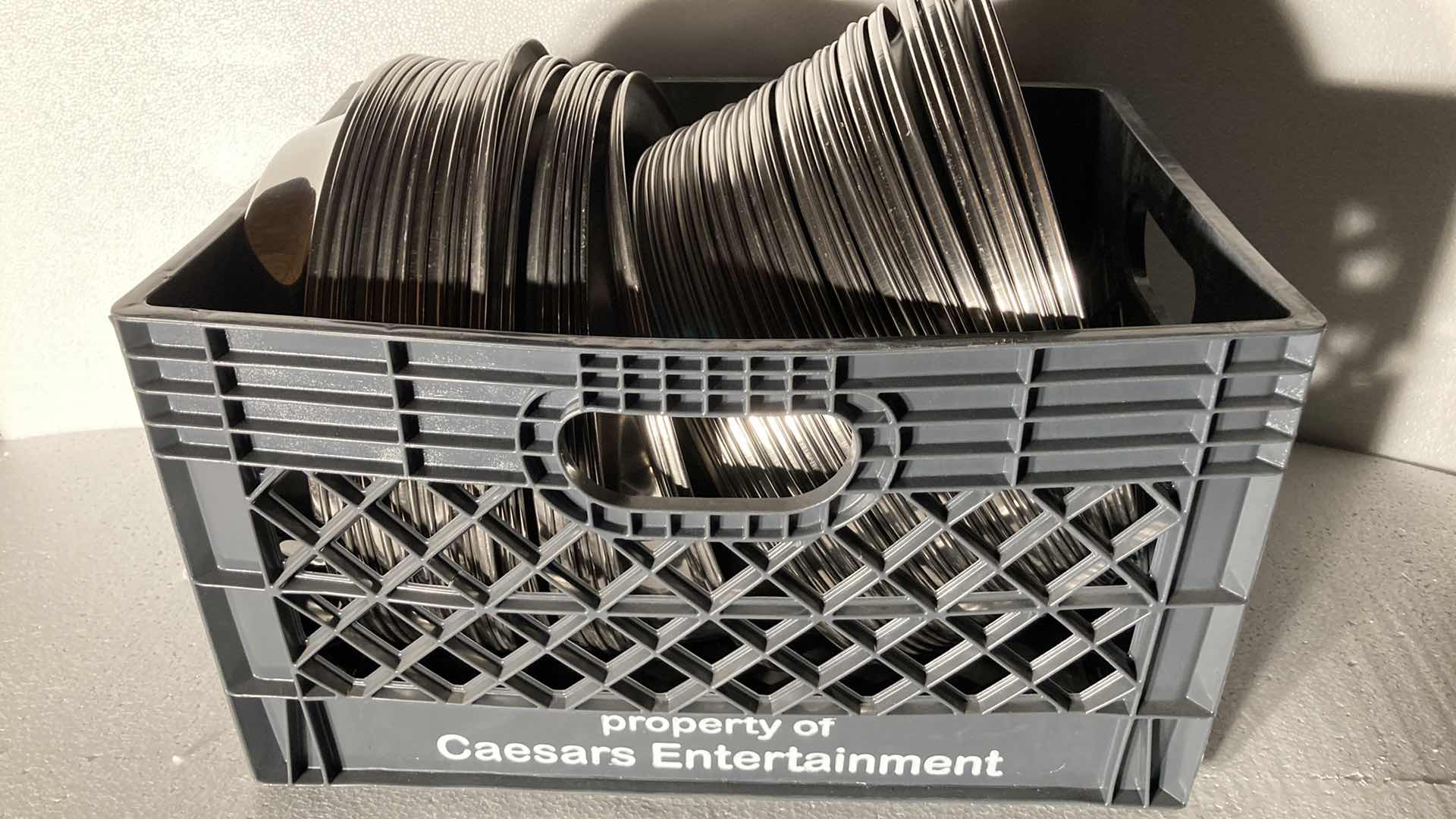 Photo 1 of ROUND POLISHED METAL FOOD COVERS VARIOUS SIZES W CAESARS PALACE CRATE