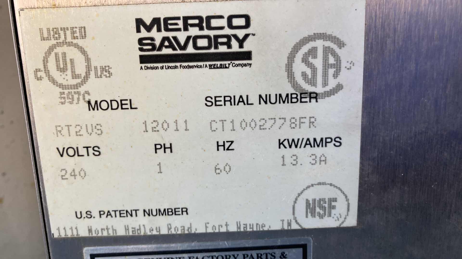 Photo 8 of MERCO SAVORY EQUIPMENT CONVEYOR TOASTER MODEL 12011 240VOLTS