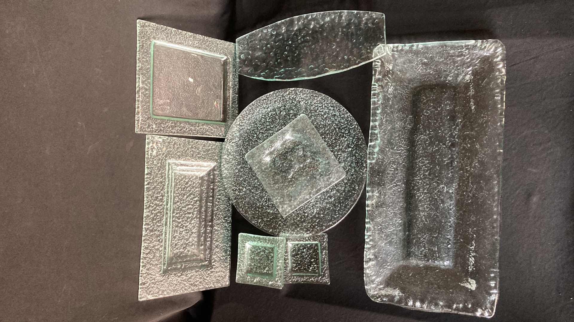 Photo 1 of TINTED GREEN BEVELED GLASS SET (10)