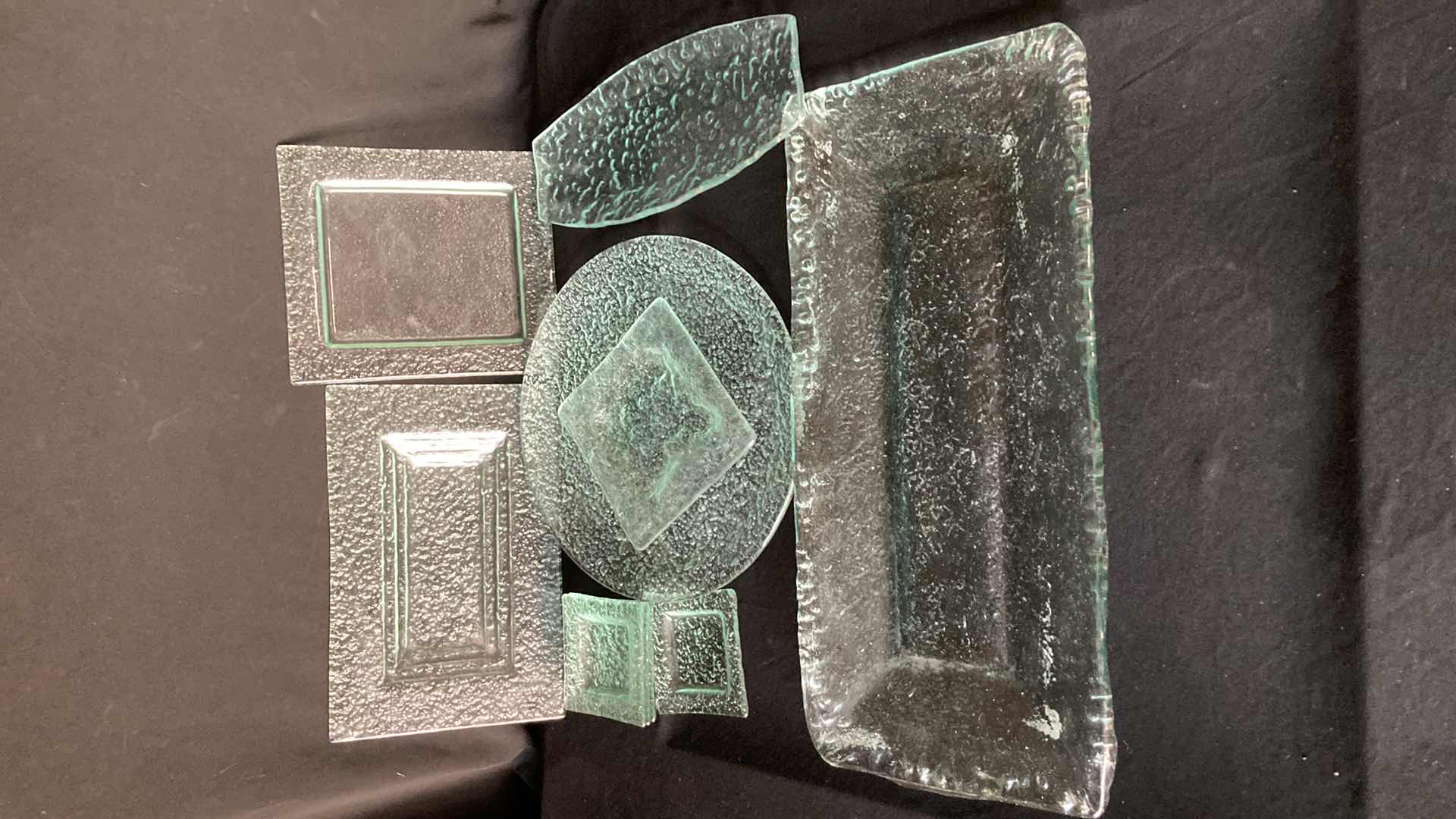 Photo 1 of TINTED GREEN BEVELED GLASS SET (10)