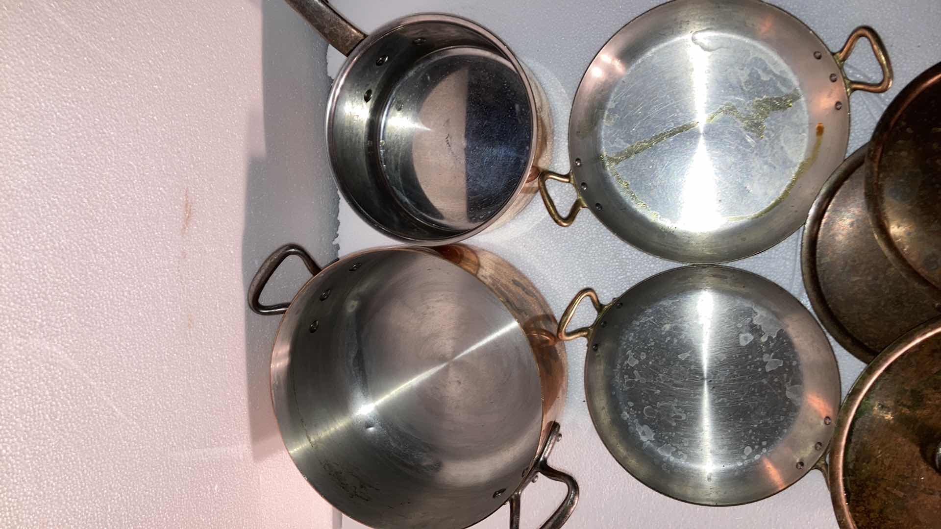 Photo 1 of COPPER POT AND PAN SET (4)
