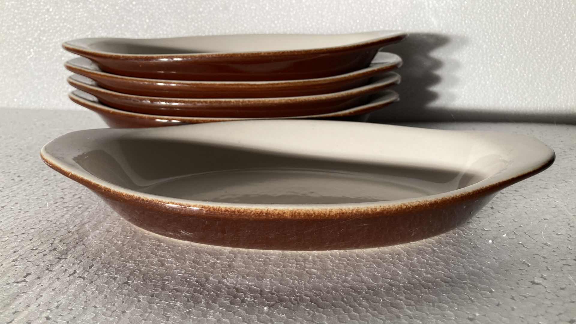Photo 1 of DIVERSIFIED CERAMICS OVAL BROWN DISHES (5) 10” X 5”
