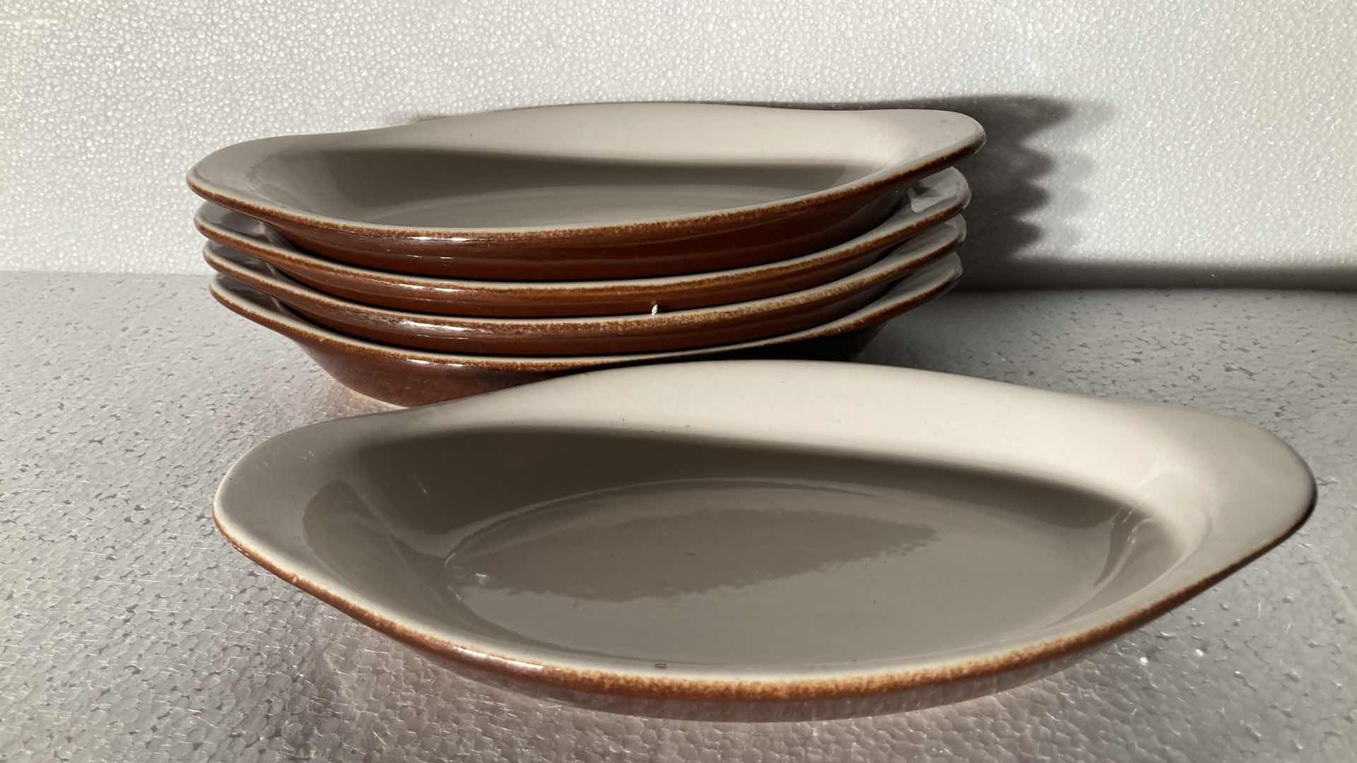 Photo 1 of DIVERSIFIED CERAMICS OVAL BROWN DISHES (5) 10” X 5”