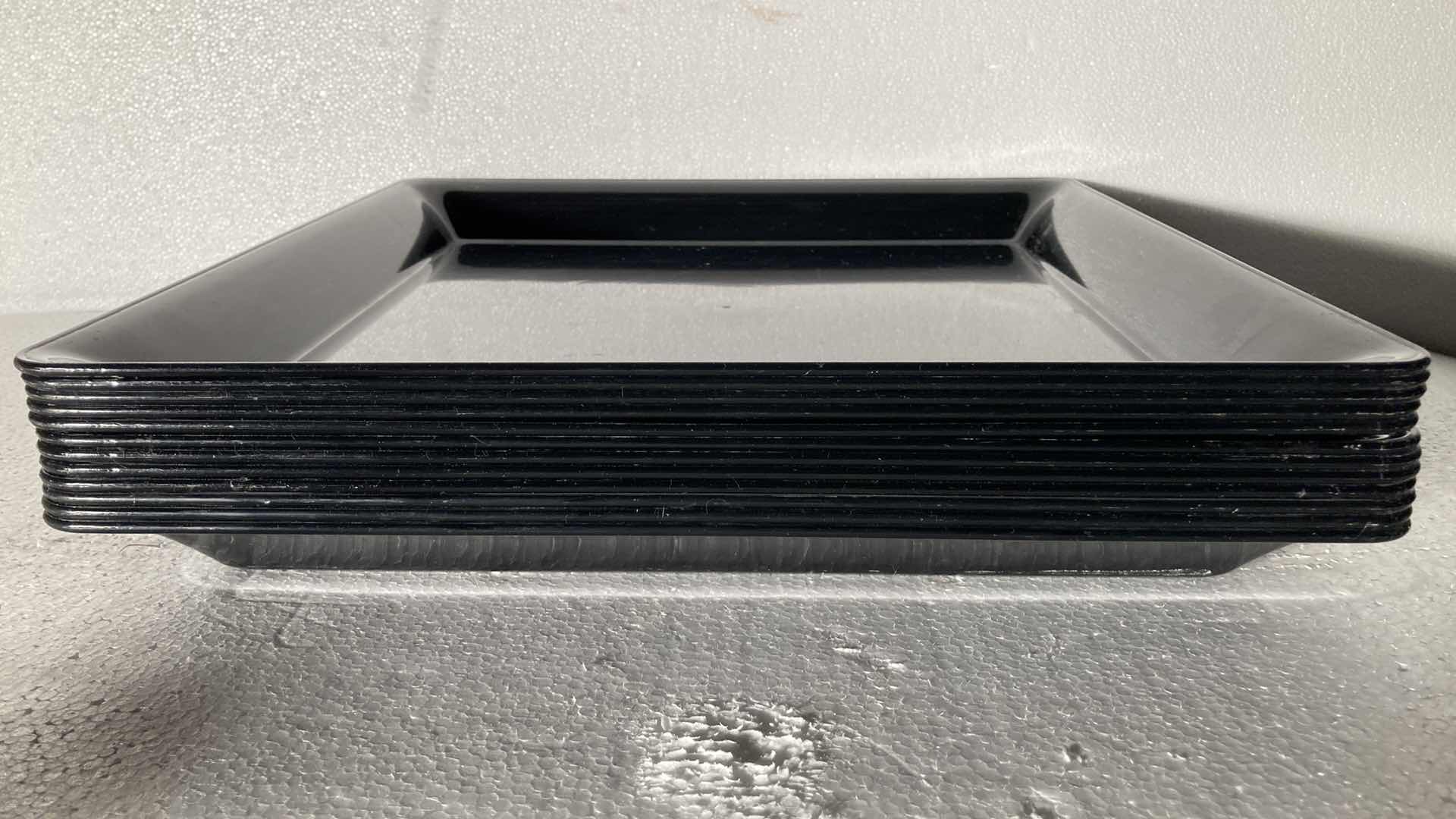 Photo 1 of WADDIGTON NORTH AMERICAN BLACK PLASTIC DISPOSABLE PLATTERS (12) 16” X 16”