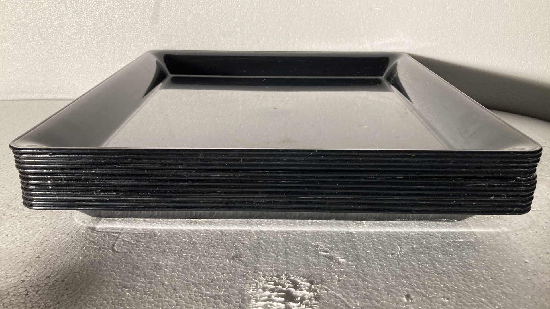 Photo 1 of WADDIGTON NORTH AMERICAN BLACK PLASTIC DISPOSABLE PLATTERS (12) 16” X 16”