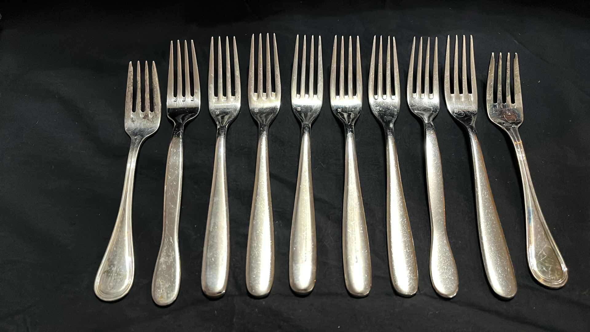 Photo 1 of STAINLESS STEEL FLATWARE, VARIOUS STYLES 10 PCS EACH UTENSIL, 5.25” - 9.75” (50 PCS)