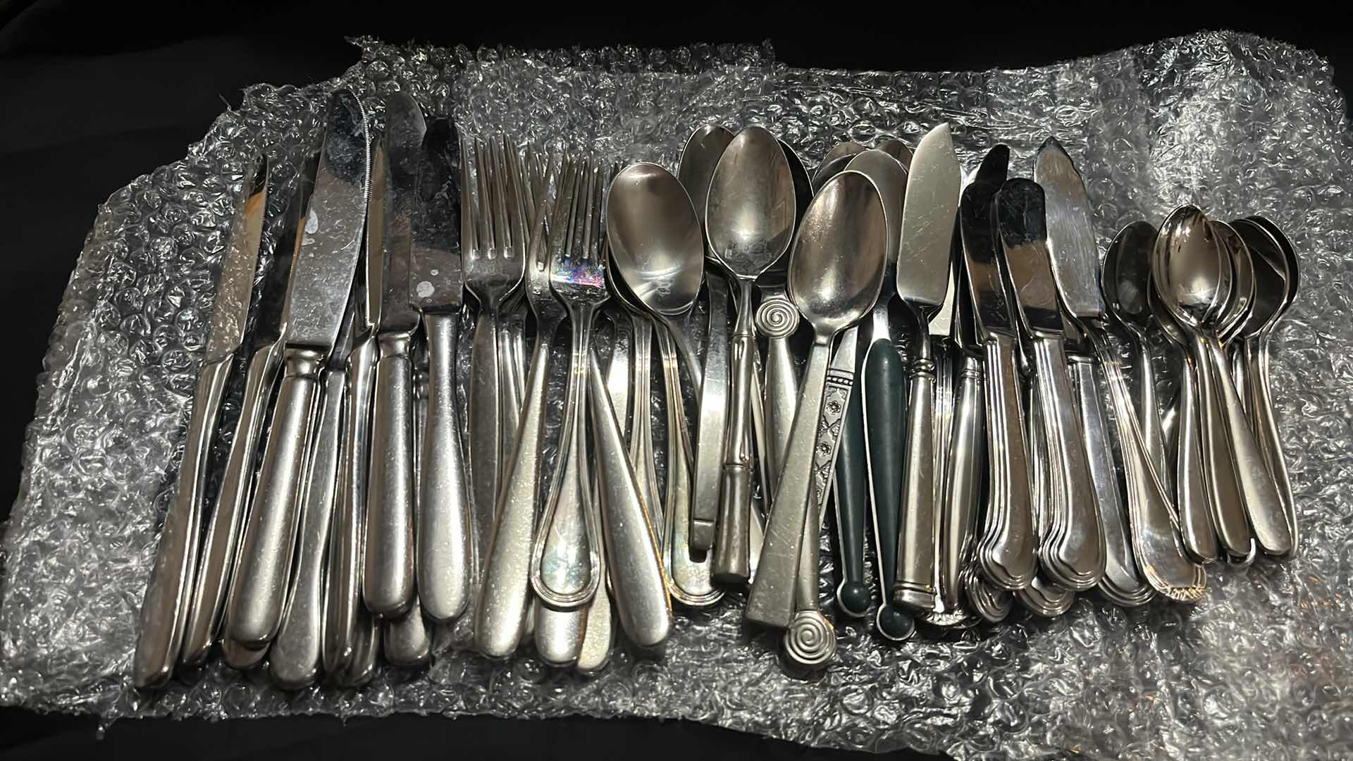 Photo 1 of STAINLESS STEEL FLATWARE, VARIOUS STYLES 10 PCS EACH UTENSIL, 5.25” - 9.75” (50 PCS)