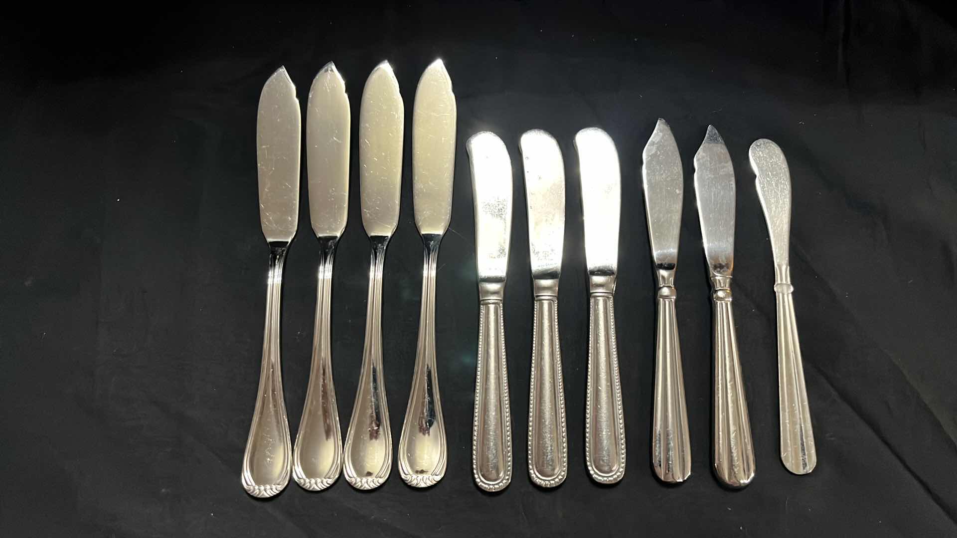 Photo 1 of STAINLESS STEEL FLATWARE, VARIOUS STYLES 10 PCS EACH UTENSIL, 5.25” - 9.75” (50 PCS)