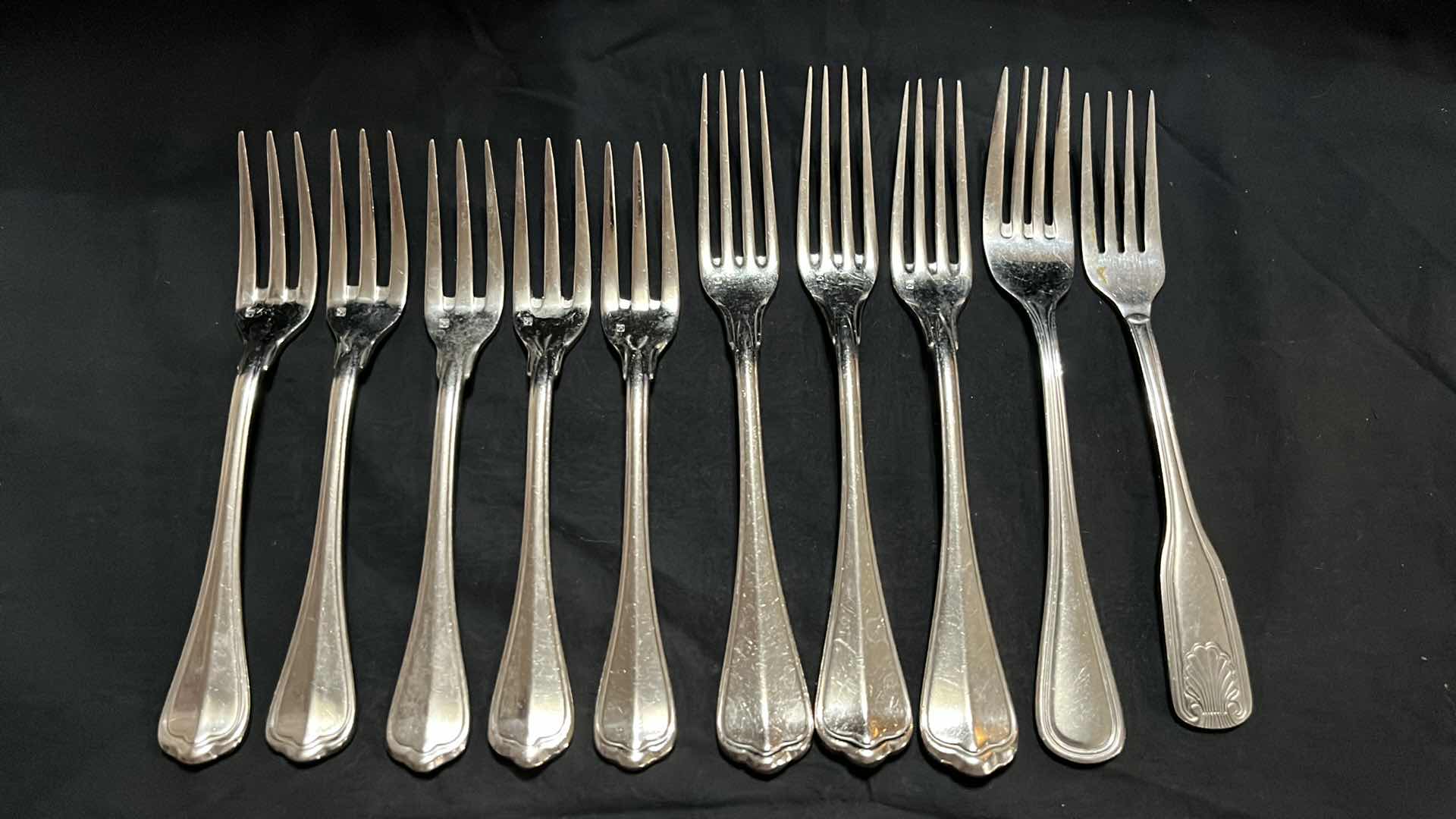 Photo 1 of STAINLESS STEEL FLATWARE, VARIOUS STYLES 10 PCS EACH UTENSIL, 5.25” - 9.75” (50 PCS)