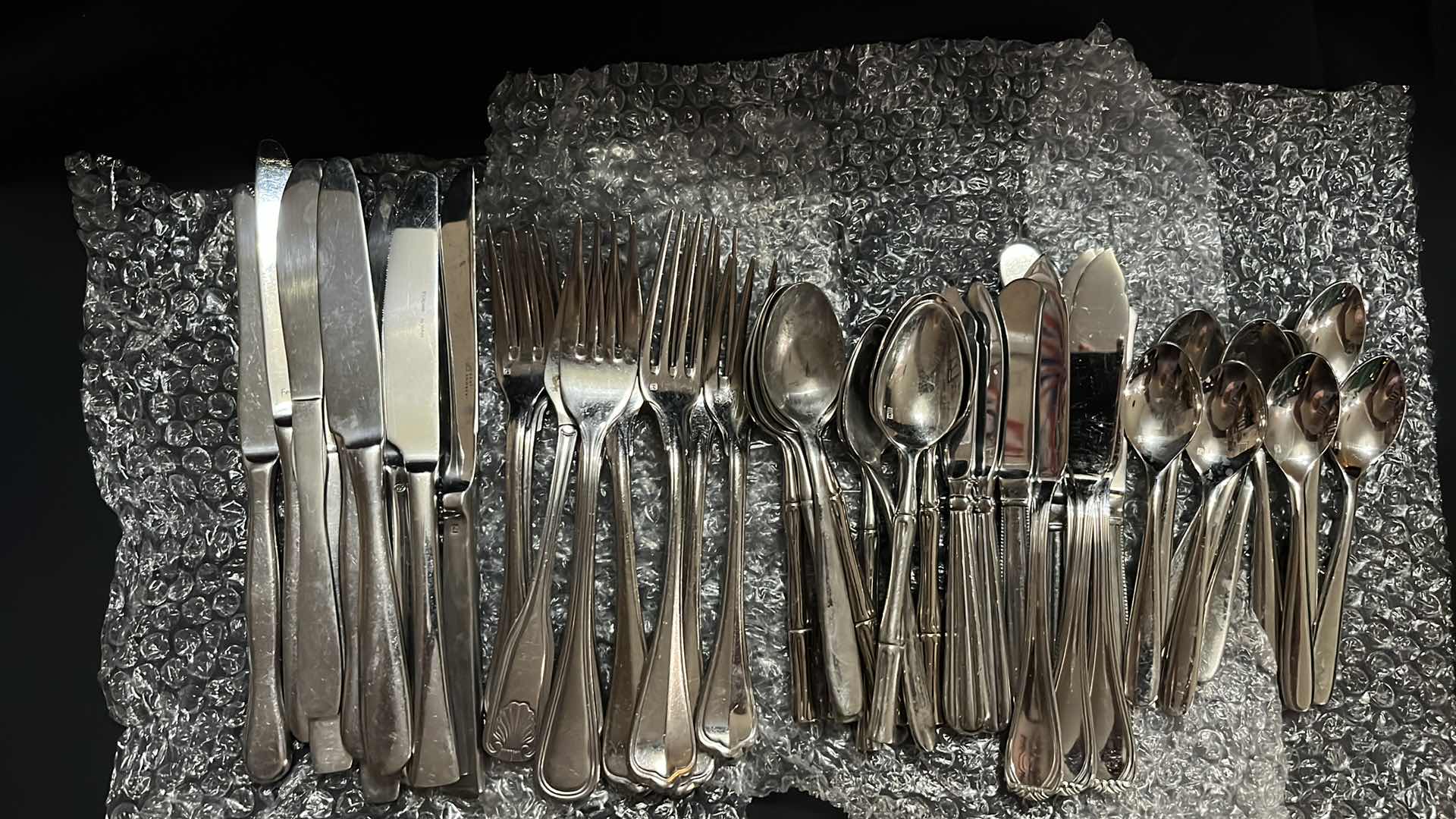Photo 1 of STAINLESS STEEL FLATWARE, VARIOUS STYLES 10 PCS EACH UTENSIL, 5.25” - 9.75” (50 PCS)