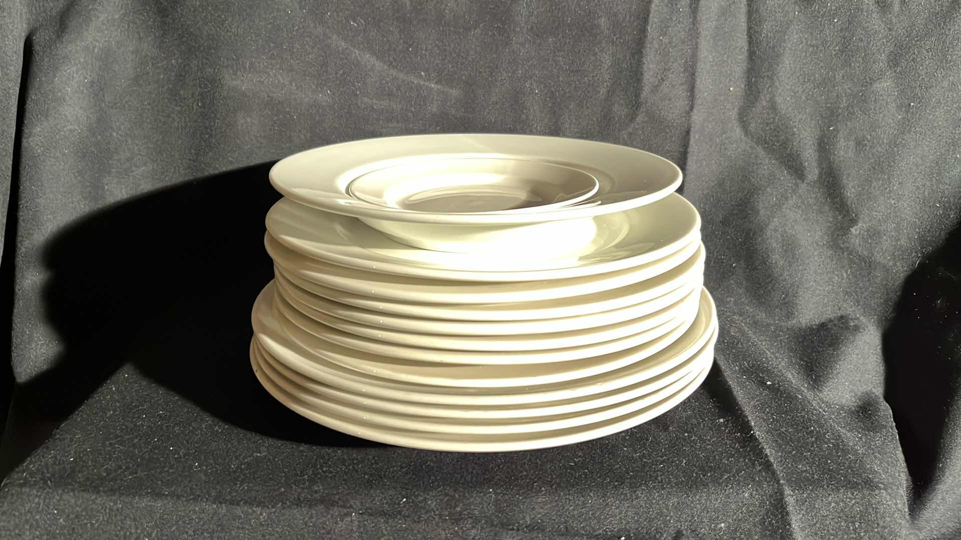 Photo 1 of WHITE PLATES WITH SALAD BOWL SET (13)