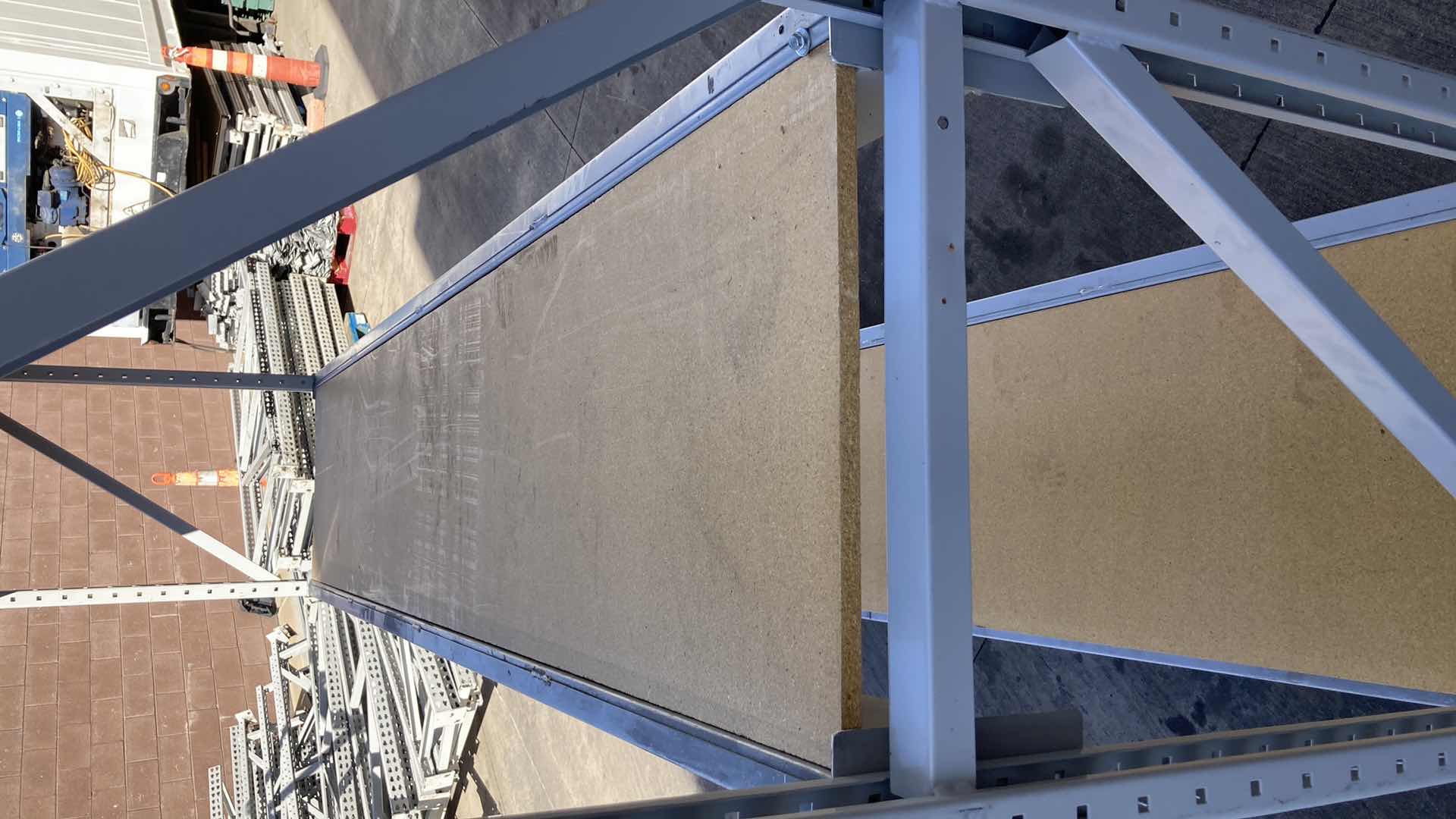 Photo 1 of MADIX HEAVY DUTY STEEL RACK W PARTICLE BOARD SHELVES 102” X 23” H 85”