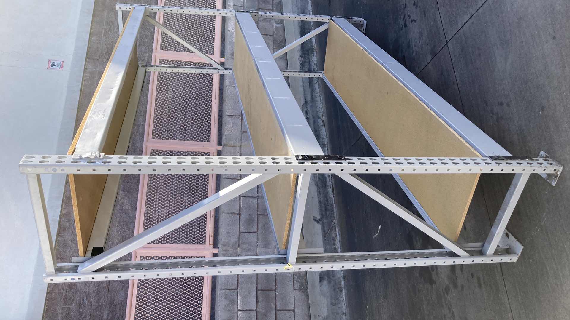 Photo 1 of MADIX HEAVY DUTY STEEL RACK W PARTICLE BOARD SHELVES 102” X 23” H 85”