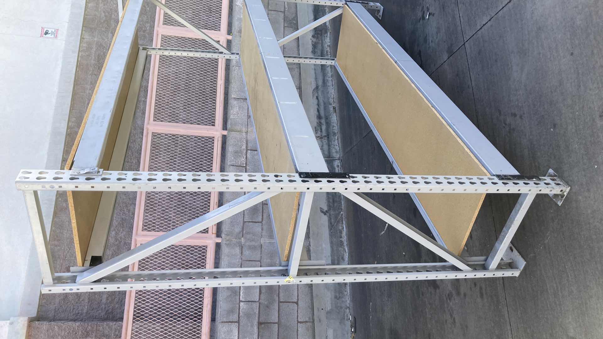 Photo 2 of MADIX HEAVY DUTY STEEL RACK W PARTICLE BOARD SHELVES 102” X 23” H 85”